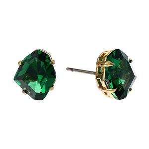 KATE SPADE • Gold Treasure Trove Deep Green Earrings